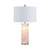 30"H Pink Crystal Base Heidi Table Lamp & Nightlight with White Linen Shade