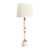 34.75" Marble and Metal Table Lamp with Linen Shade