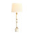 34.75" Marble and Metal Table Lamp with Linen Shade