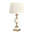 28.25" Metal and Marble Table Lamp with Linen Shade