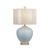 Glazed Matte Light Blue Ceramic Table Lamp with Shade