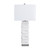 31.75"H White Textured Metal Table Lamp with White Linen Shade