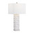 31.75"H White Textured Metal Table Lamp with White Linen Shade