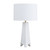 29.25"H White Ceramic Table Lamp with White Linen Shade