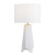29.25"H White Ceramic Table Lamp with White Linen Shade