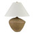 25" Oakheart Table Lamp, Ceramic Base in Brown with White Linen Tapered Drum Shade