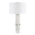 32.25"H Modern Ceramic Table Lamp in Cream with White Linen Drum Shade
