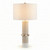 32.25"H Modern Ceramic Table Lamp in Cream with White Linen Drum Shade