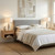 32.25"H Modern Ceramic Table Lamp in Cream with White Linen Drum Shade