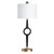 38.75"H Resin and Metal Table Lamp with White Linen Shade