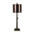 Set of 2 Brown Resin Tree Buffet Lamp with Amber Mica and Metal Shade
