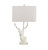 Cream Resin Deer Head Table Lamp with Natural Linen Shade