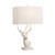 Cream Resin Deer Head Table Lamp with Natural Linen Shade