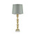 31.75" Gold Resin Table Lamp with Green Linen Shade