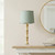 31.75" Gold Resin Table Lamp with Green Linen Shade