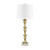 Set of 2 31.75" Gold Resin Table Lamp with White Linen Shade