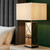 31"H Bronze Glass Table Lamp with Rectangular Shade