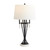 Treyton Modern Table Lamp, 33.25"H, Matte Black Steel, White Linen Shade, Marble Base