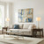 Set of 233"H Metal and Marble Table Lamp with Linen Shade