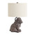 19"H Resin Bulldog Table Lamp with Linen Shade