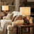 19"H Resin Bulldog Table Lamp with Linen Shade