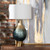 32" Glass Lamp with Aluminum Base