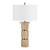 29.5"H Evander Natural Wood Table Lamp with White Linen Shade