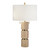 29.5"H Evander Natural Wood Table Lamp with White Linen Shade