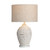 29.5"H Rattan Table Lamp with Linen Oatmeal Shade