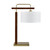 84" Brown and Gold Metal Table Lamp with White Linen Shade