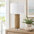 29.5" Nassau Table Lamp, Brown Woven Body, White Linen Shade