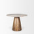 Allyson 42" Round Brown Wood Pedestal w/ Savar Pink Marble Top Dining Table