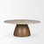 Allyson Round Brown Pedestal w/ Pink Marble Top Coffee Table