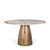 Allyson 54" Round Brown Pedestal w/ Pink Marble Top Dining Table