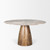Allyson 54" Round Brown Pedestal w/ Pink Marble Top Dining Table
