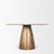 Allyson 54" Round Brown Pedestal w/ Pink Marble Top Dining Table