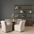 Allyson 54" Round Brown Pedestal w/ Pink Marble Top Dining Table