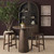 Allyson 32" Round Dark Brown wood w/ Cappuccino Marble Top Bistro Table