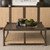 Bondi 42" Dark Brown Wood w/ Paper Rope Shelf Square Coffee Table