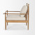 Danni Beige Fabric Beech Wood Framed Accent Lounge Chair
