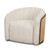 Fonda Cream Fabric w/ Natural Jute Swivel Accent Chair