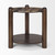 Jovia Brown Mango Wood W/ Cappuccino Marble Round Side Table