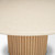 Marbrello 60" Botticino Marble Top Light Brown Fluted Wood Round Dining Table