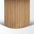 Marbrello 60" Botticino Marble Top Light Brown Fluted Wood Round Dining Table