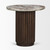 Marbrello Pink Marble Top Espresso Brown Fluted Wood Round Side Table
