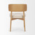 Motley Curved Open Back Cream Fabric and Tan Leather Dining Chair