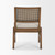 Reid Framed Brown Cane Cream Fabric Dining Chair