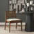 Reid Framed Brown Cane Cream Fabric Dining Chair