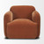 Saga Stonewashed Rust Chenille Fabric Upholstered Chair
