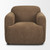 Saga Textured Brown Plush Fabric Upholstered Chair